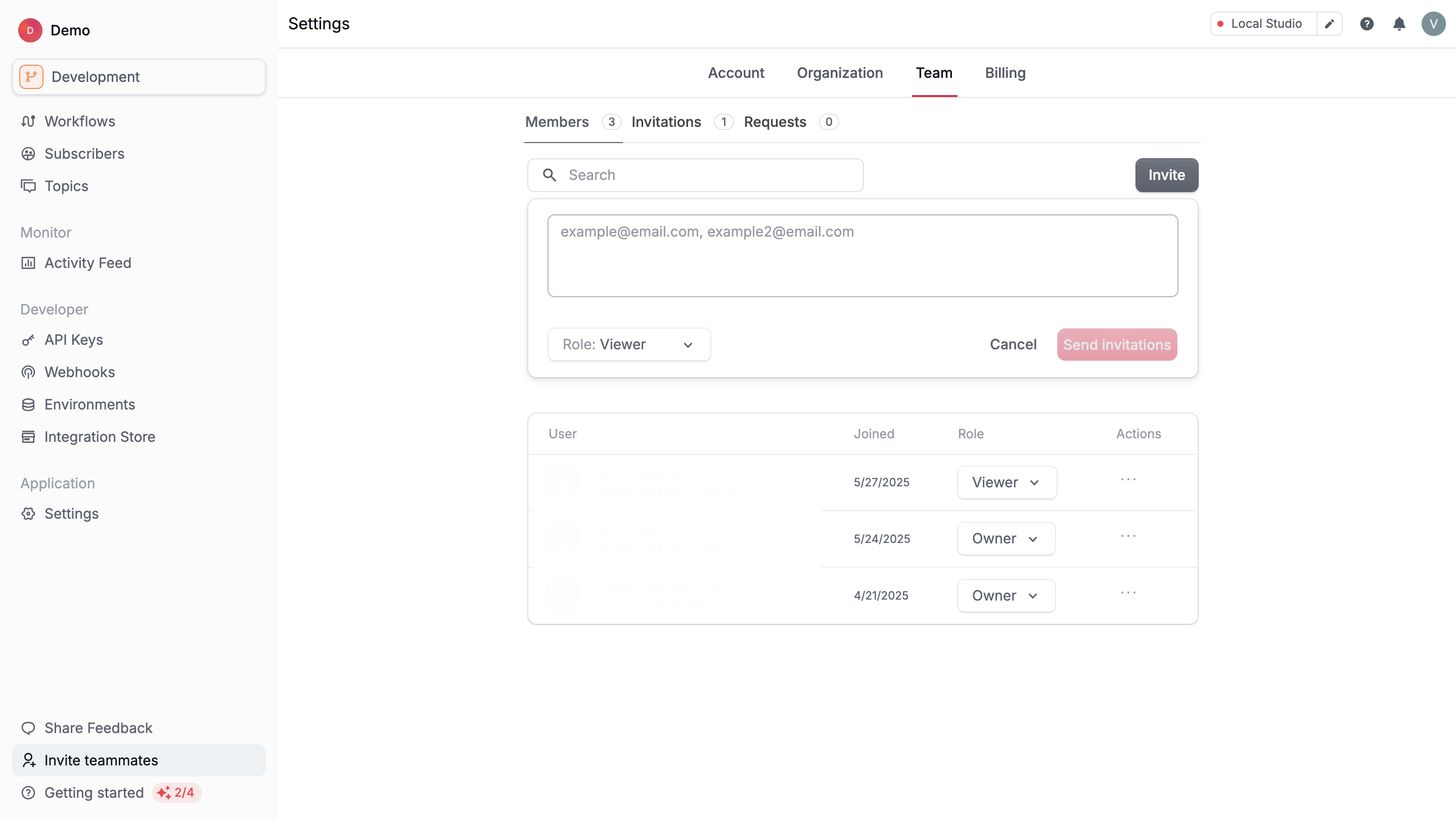 Managing organization members